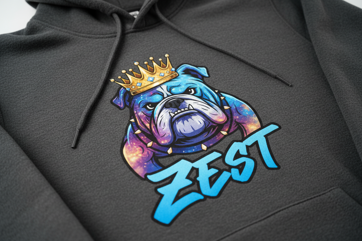 Cosmic Bulldog Pullover Detail