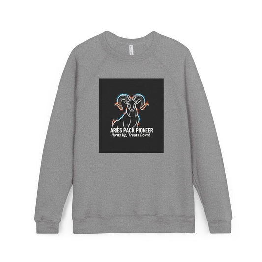 Aries Pack Pioneer Sweatshirt – Neon Ram Zodiac Crewneck ("Horns Up, Treats Down!")