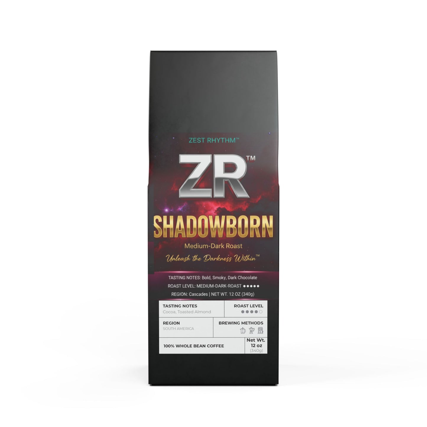 SHADOWBORN Medium-Dark Roast Coffee - BLOODLINE™ Collection | Zest Rhythm™ Premium Cosmic Blend