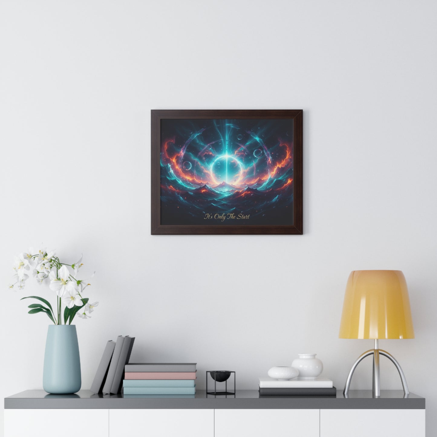 Framed Poster — 'It's Only The Start' Cosmic Nebula Art Print