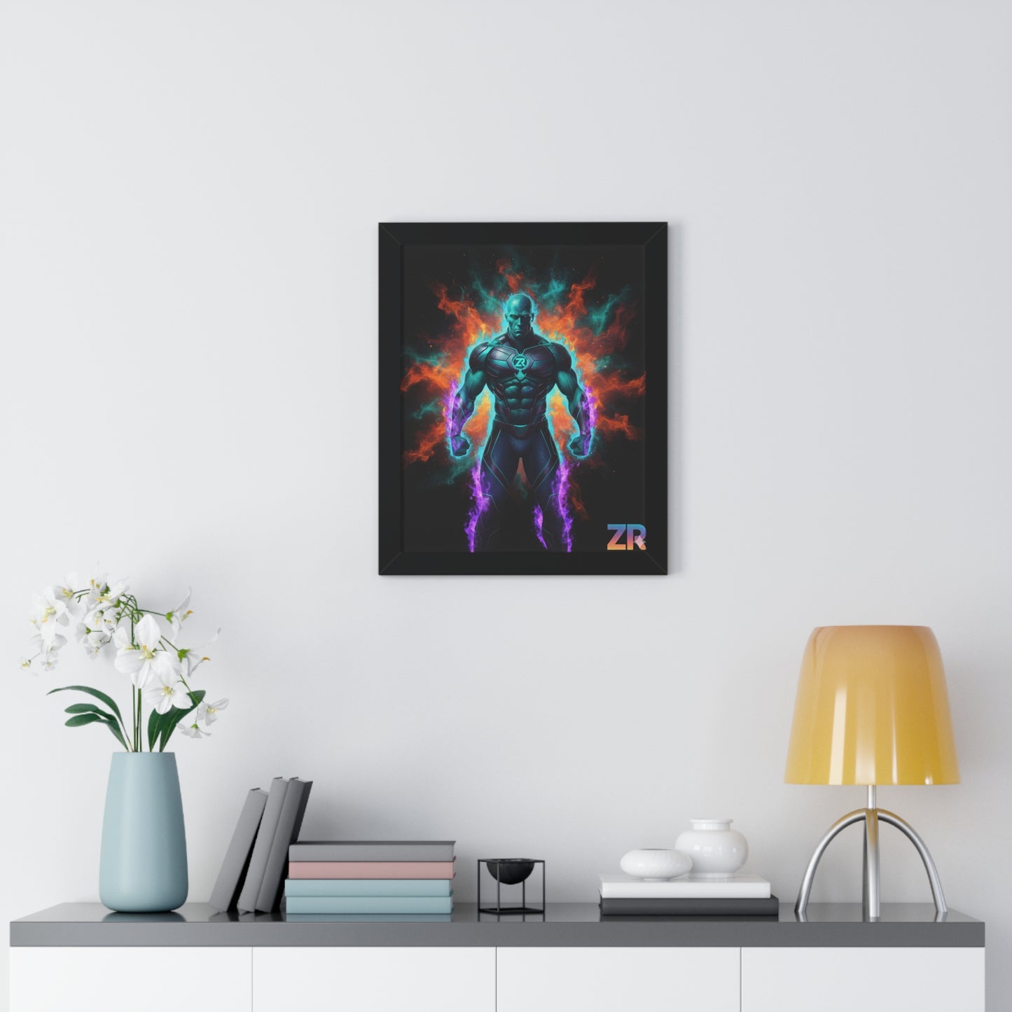 BOSS MAN Cosmic Warrior Wall Art - BLOODLINE™ Power Collection | Zest Rhythm™ Premium Framed Poster