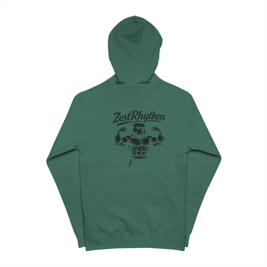 ZestRhythm Graphic Zip-Up Hoodie — Music Skull Band Logo Fleece Jacket