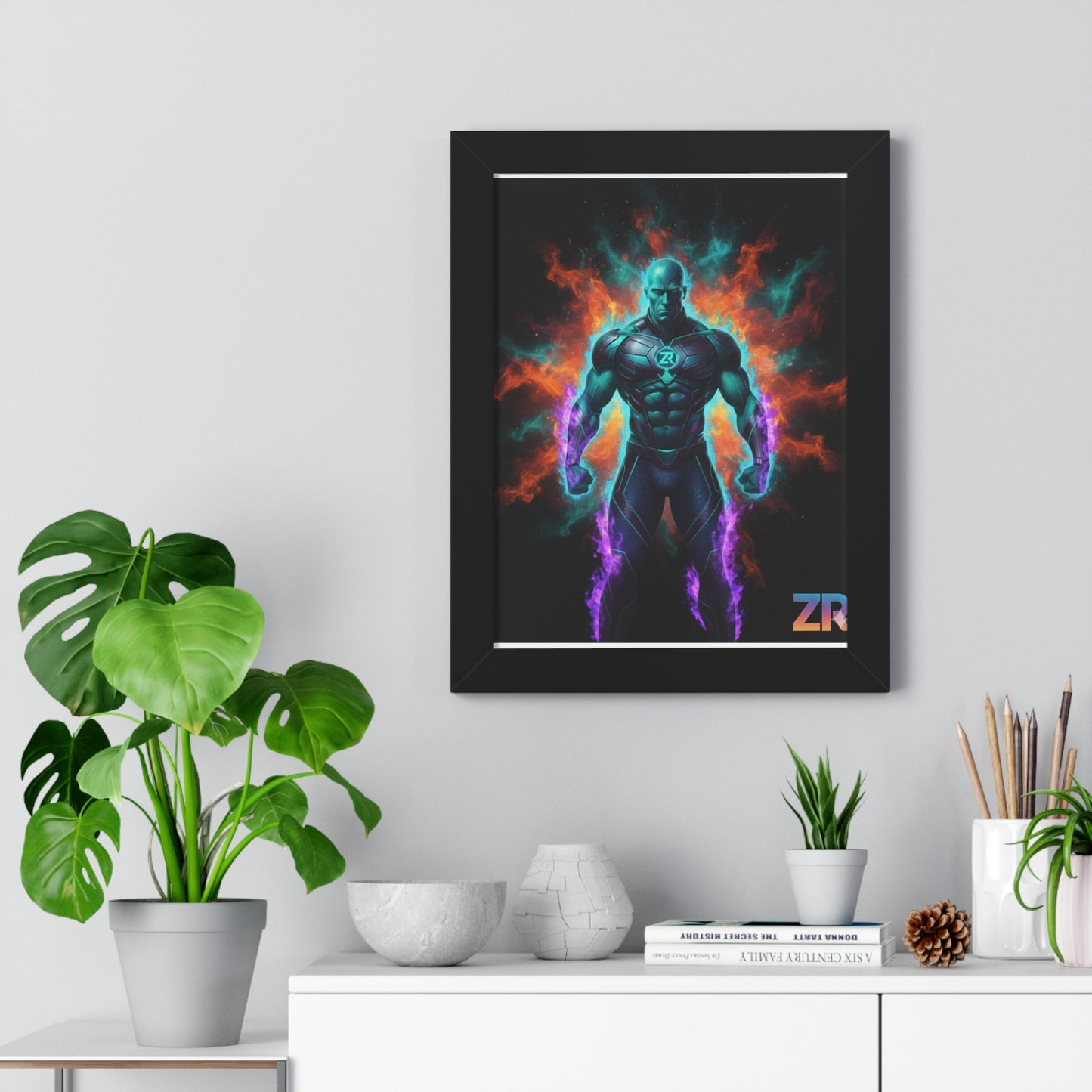 BOSS MAN Cosmic Warrior Wall Art - BLOODLINE™ Power Collection | Zest Rhythm™ Premium Framed Poster