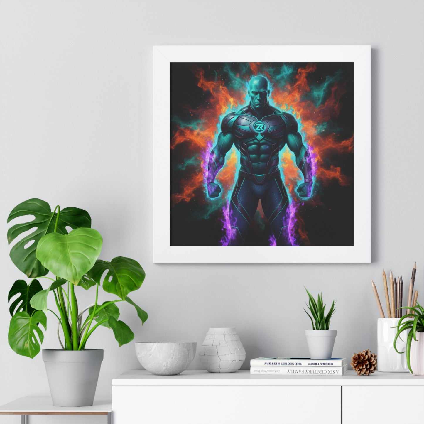 BOSS MAN Cosmic Warrior Wall Art - BLOODLINE™ Power Collection | Zest Rhythm™ Premium Framed Poster