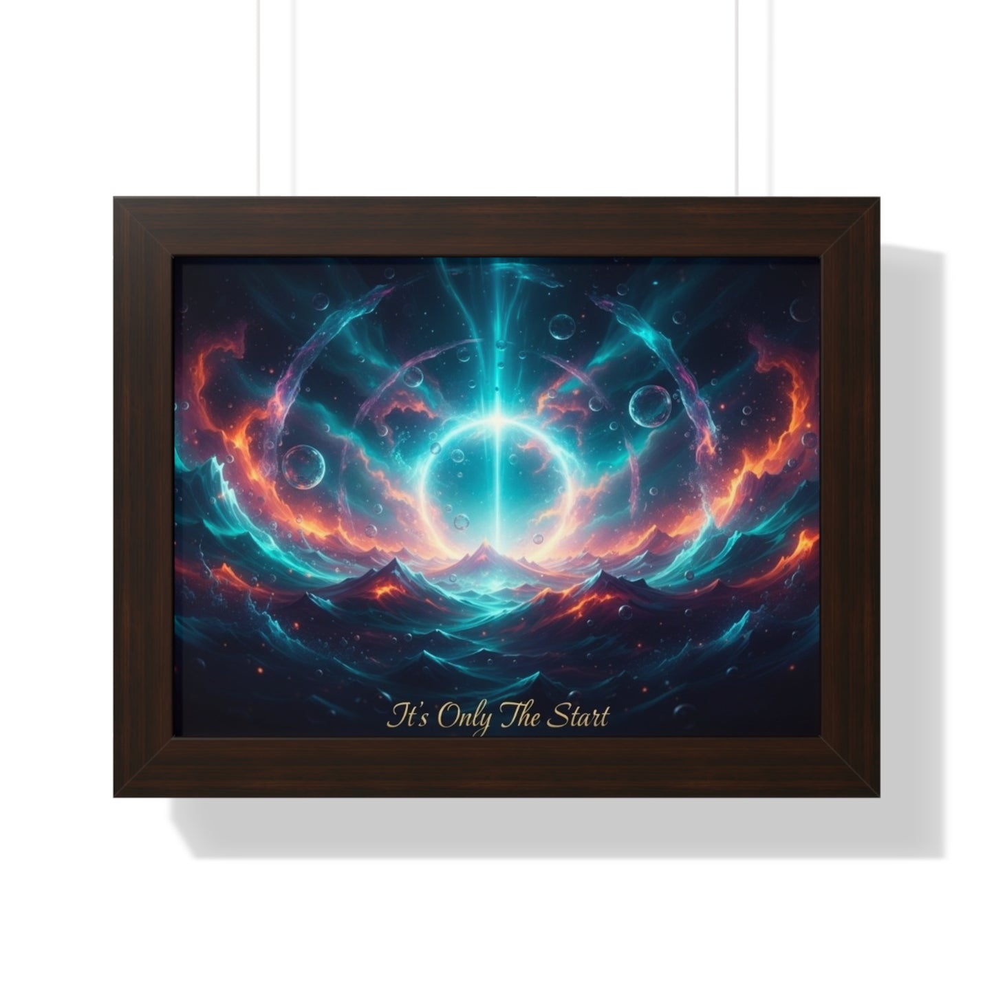 Framed Poster — 'It's Only The Start' Cosmic Nebula Art Print