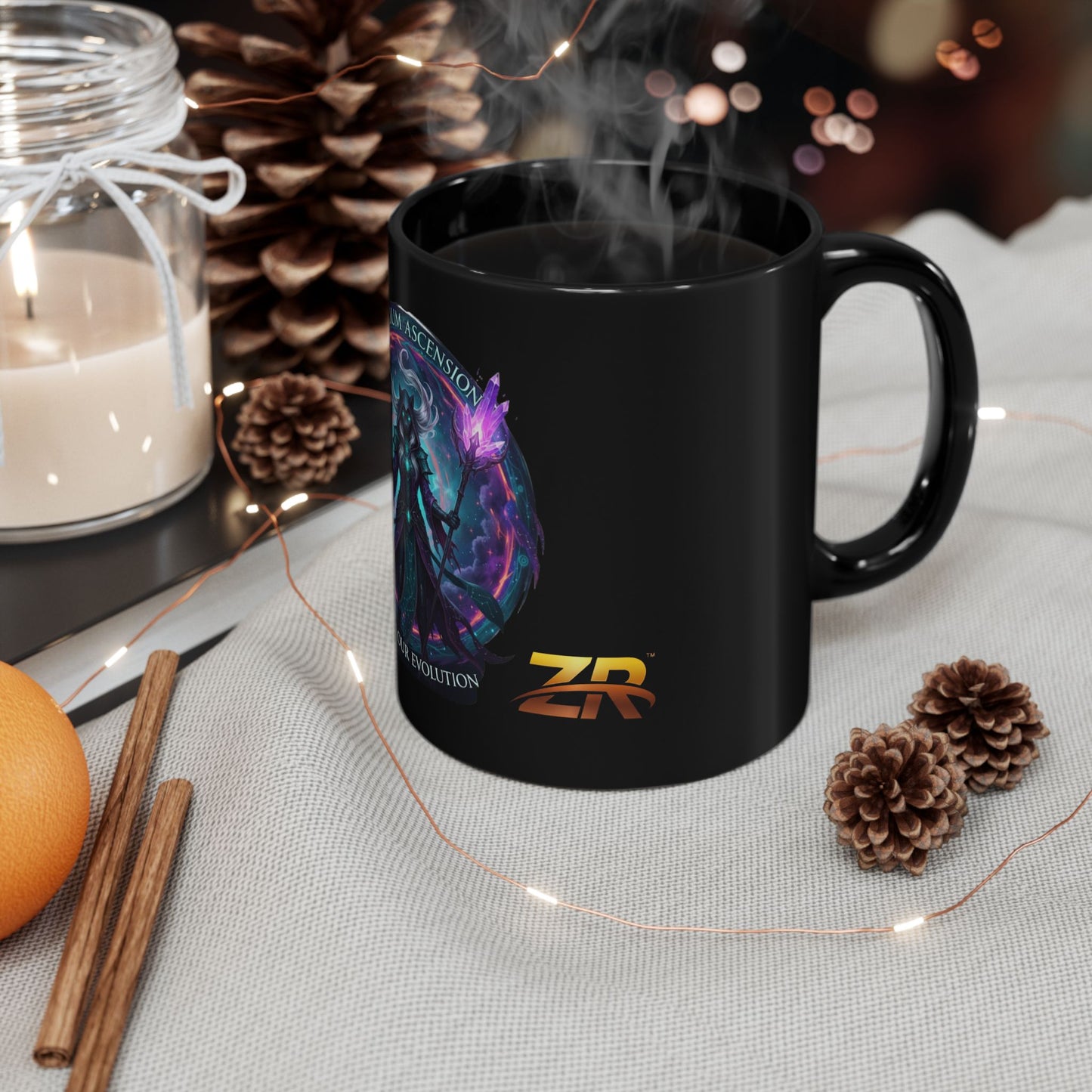 AETHERIUM ASCENSION Black Mug - BLOODLINE™ Dark Fantasy Collection | Zest Rhythm™