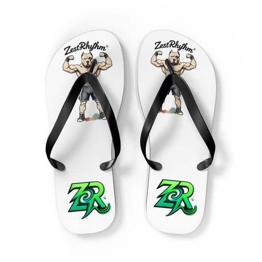 ZestRhythm Muscle Man Flip Flops – Beach Sandals with ZR Logo
