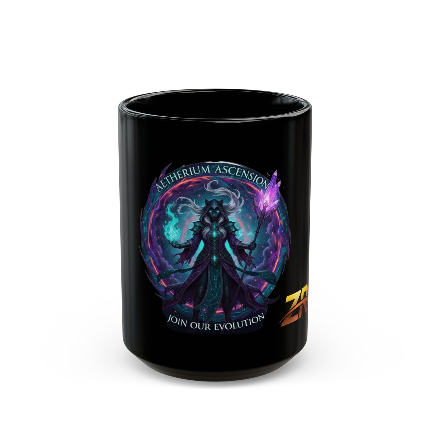 AETHERIUM ASCENSION Black Mug - BLOODLINE™ Dark Fantasy Collection | Zest Rhythm™