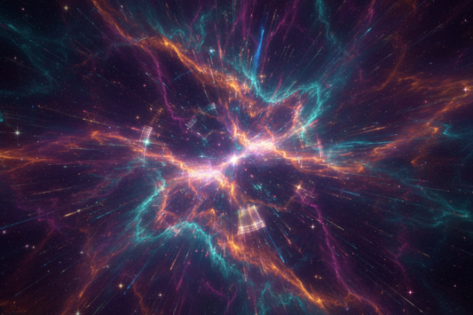 Neon Cosmic Starburst Hoodie | Psychedelic Galaxy Mandala