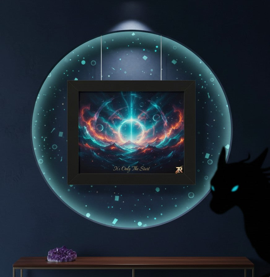 Framed Poster — 'It's Only The Start' Cosmic Nebula Art Print