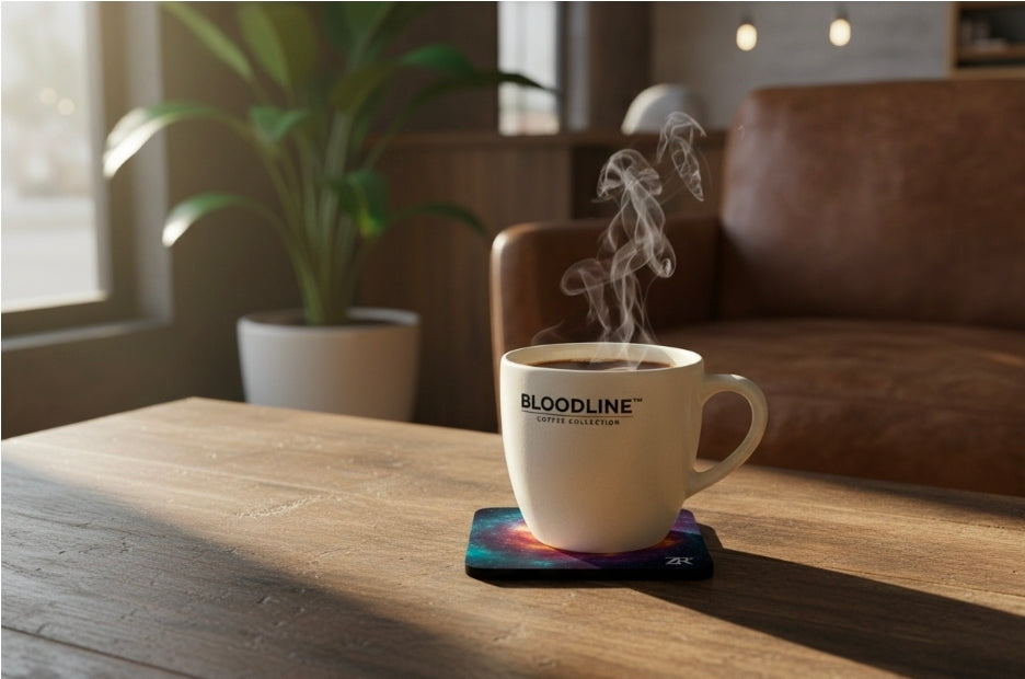 BLOODLINE™ Coffee Collection Coaster - Premium Cosmic Design | Zest Rhythm™