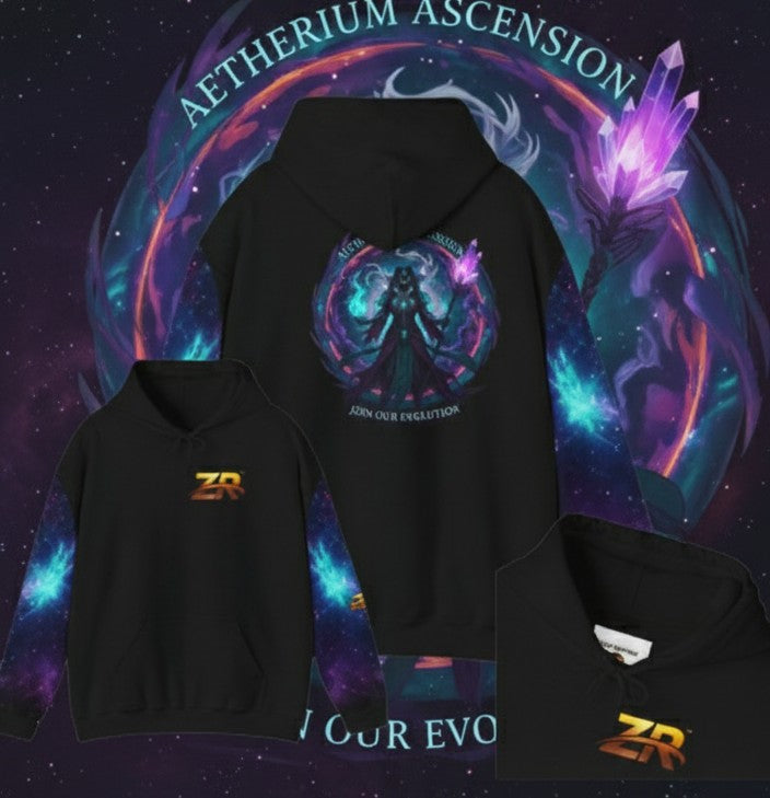 AETHERIUM ASCENSION Sorcerer Hoodie - BLOODLINE™ Dark Fantasy Collection | Zest Rhythm™