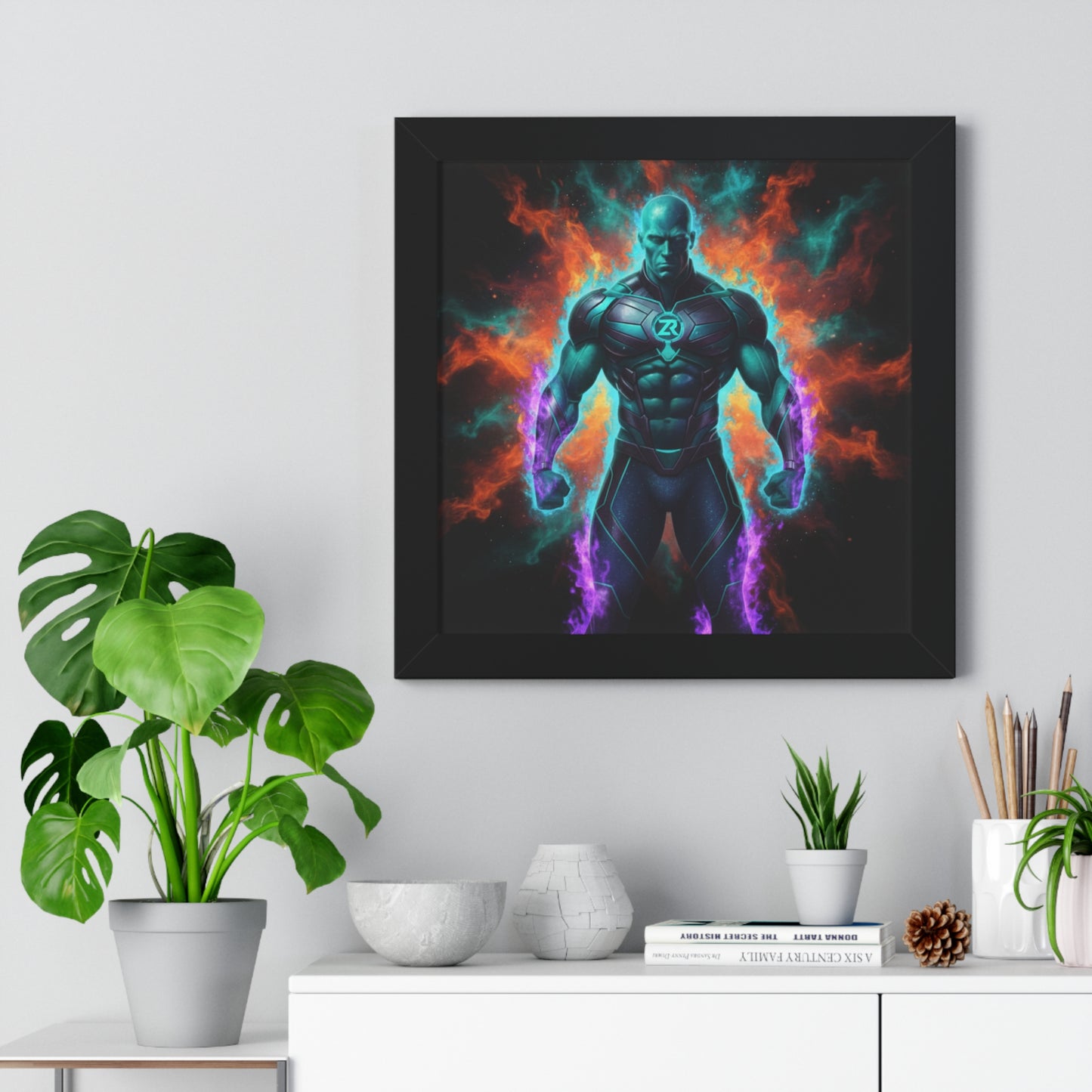 BOSS MAN Cosmic Warrior Wall Art - BLOODLINE™ Power Collection | Zest Rhythm™ Premium Framed Poster