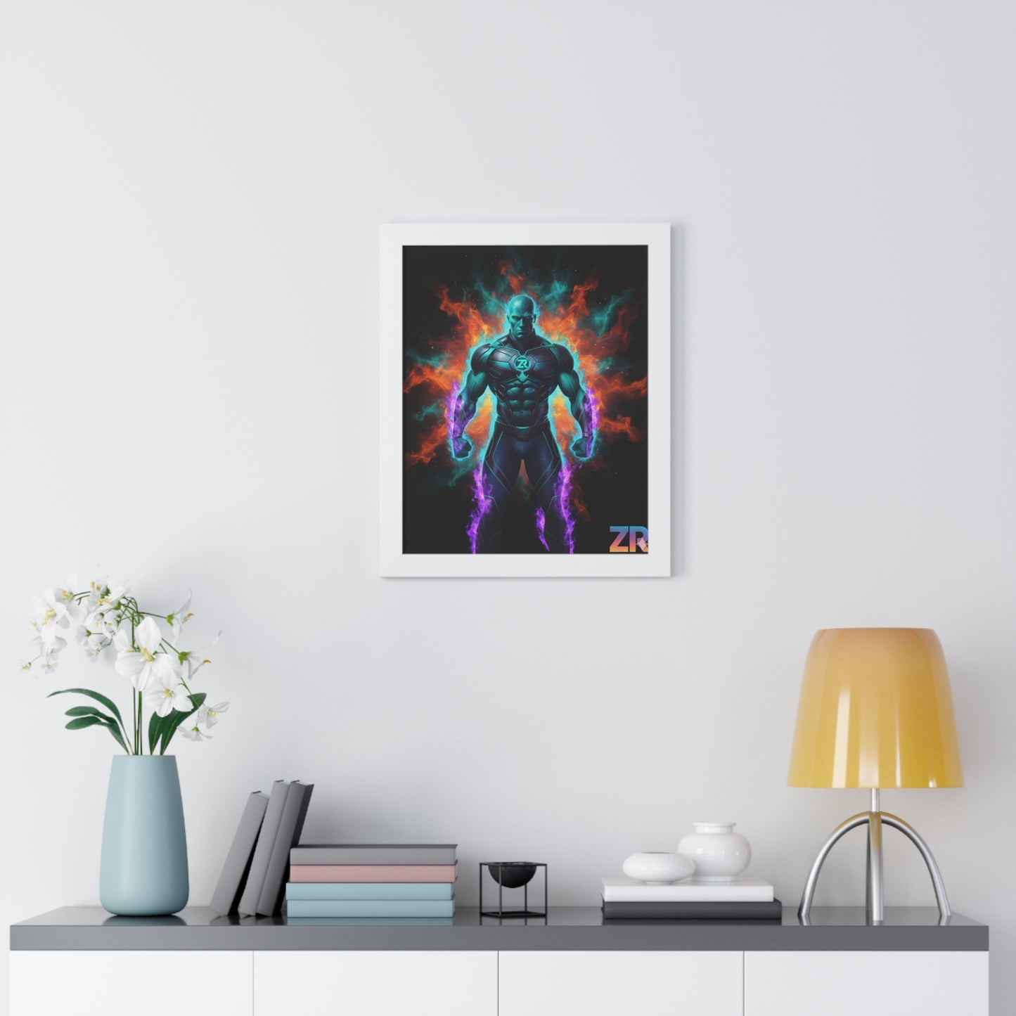 BOSS MAN Cosmic Warrior Wall Art - BLOODLINE™ Power Collection | Zest Rhythm™ Premium Framed Poster