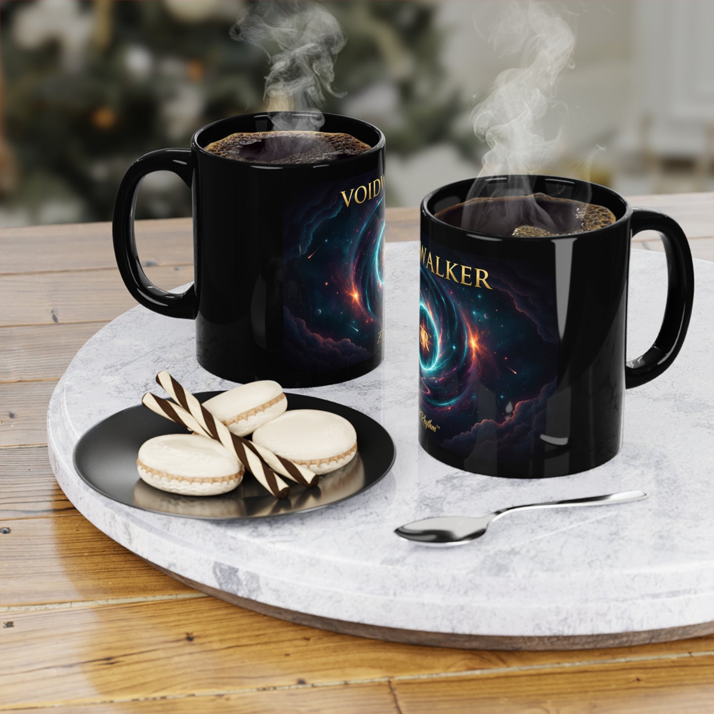 Voidwalker Black Coffee Mug – 11oz Cosmic Galaxy Design