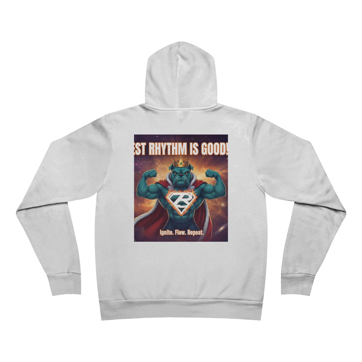 ZestRhythm® Cosmic Bulldog Pullover Hoodie — Sponge Fleece Streetwear