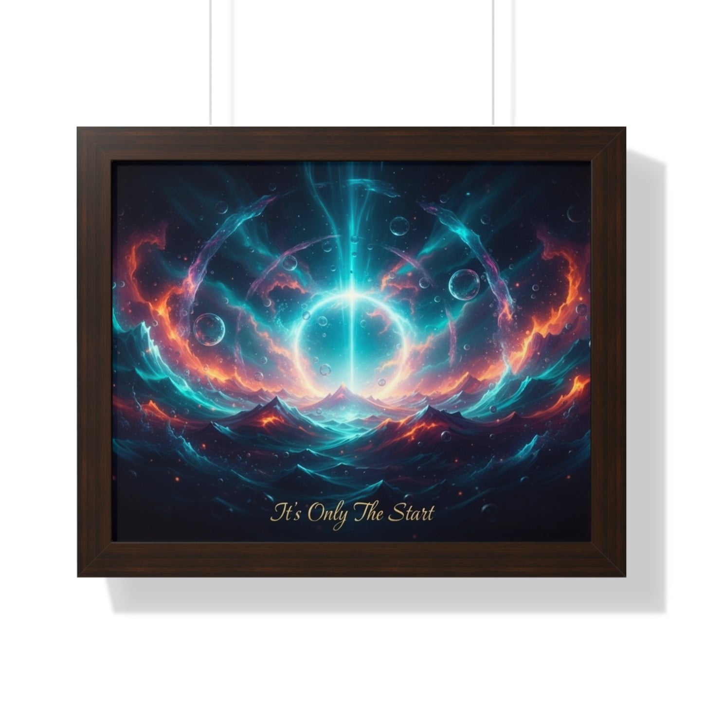 Framed Poster — 'It's Only The Start' Cosmic Nebula Art Print