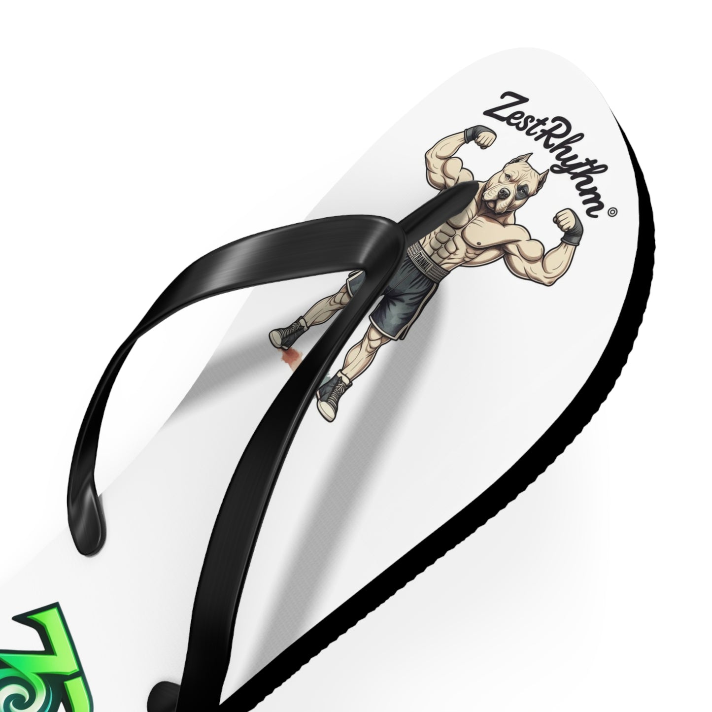 ZestRhythm Muscle Man Flip Flops – Beach Sandals with ZR Logo