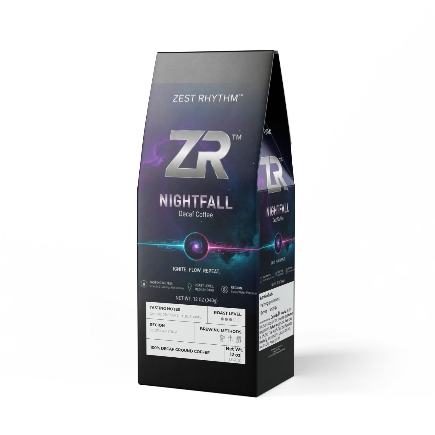 NIGHTFALL Decaf Coffee - BLOODLINE™ Collection | ZEST RHYTHM™ Premium Cosmic Blend