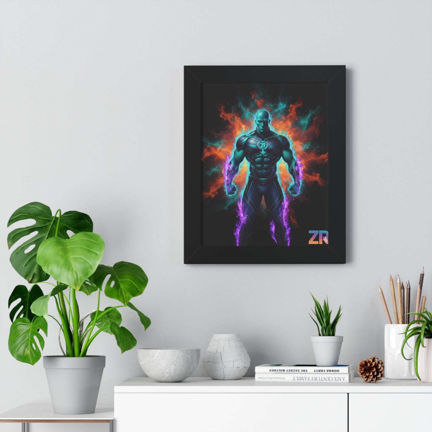 BOSS MAN Cosmic Warrior Wall Art - BLOODLINE™ Power Collection | Zest Rhythm™ Premium Framed Poster