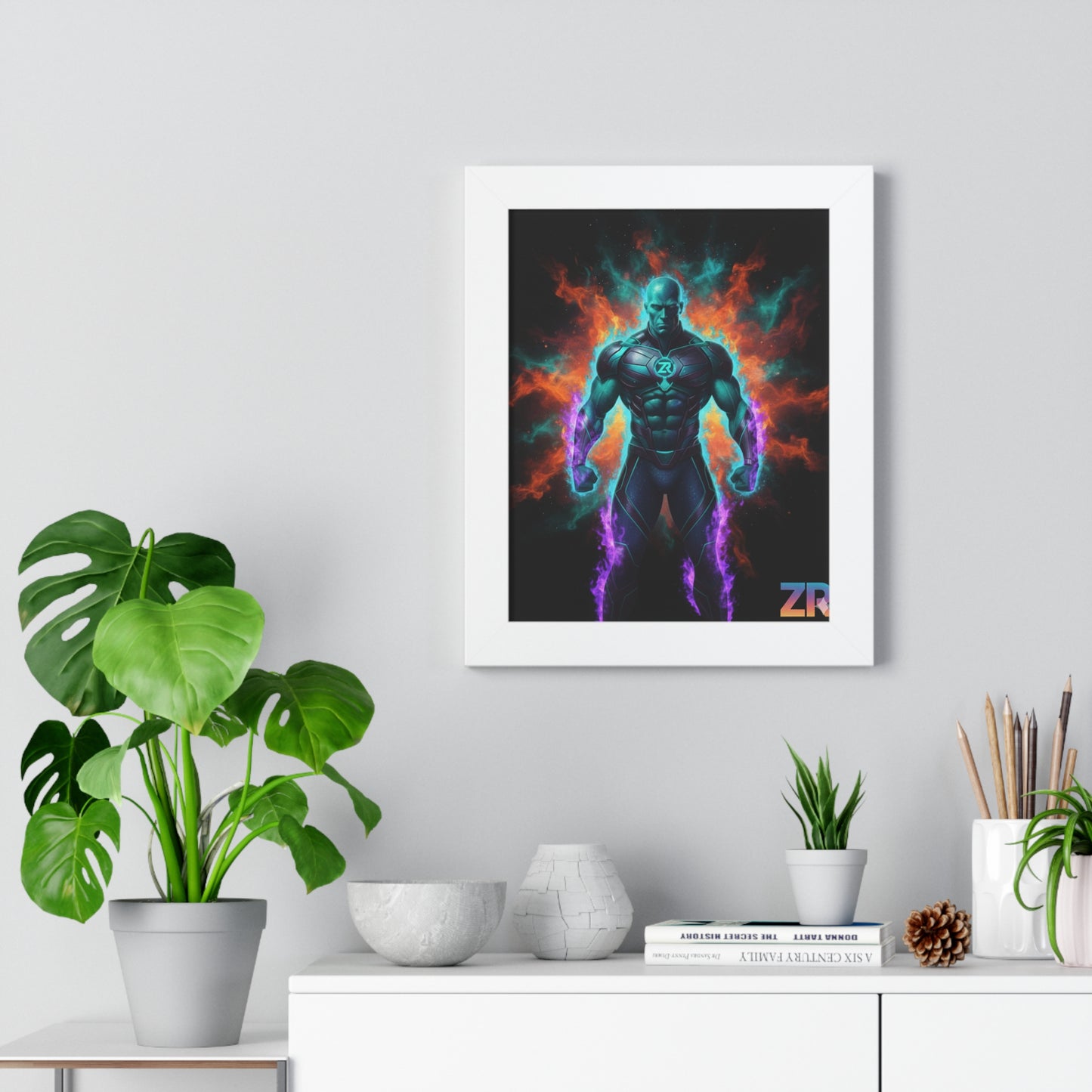 BOSS MAN Cosmic Warrior Wall Art - BLOODLINE™ Power Collection | Zest Rhythm™ Premium Framed Poster
