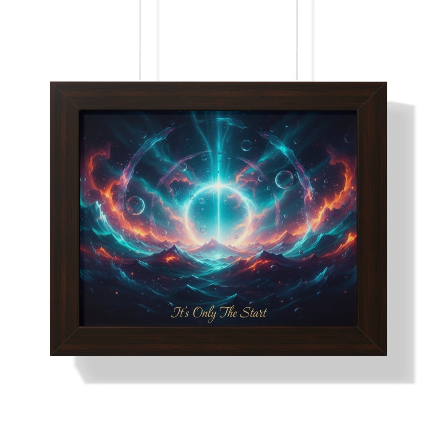 Framed Poster — 'It's Only The Start' Cosmic Nebula Art Print