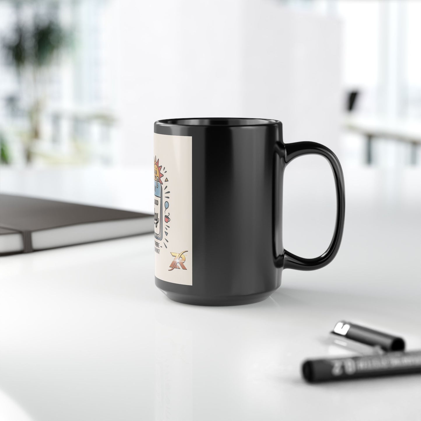 Thursday Motivation 15oz Black Coffee Mug — “One Thing Good About Thursday”