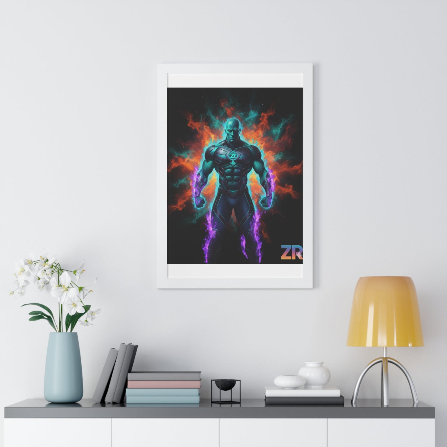 BOSS MAN Cosmic Warrior Wall Art - BLOODLINE™ Power Collection | Zest Rhythm™ Premium Framed Poster