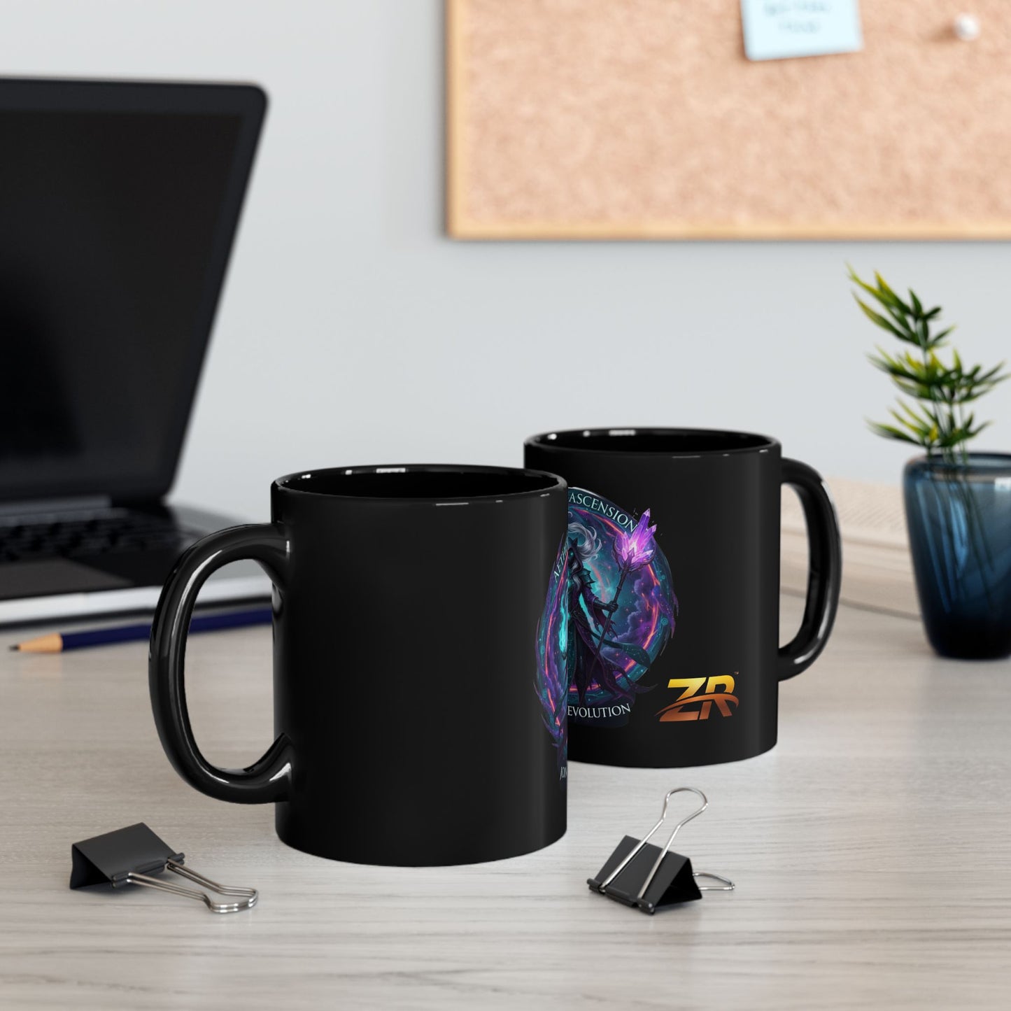 AETHERIUM ASCENSION Black Mug - BLOODLINE™ Dark Fantasy Collection | Zest Rhythm™
