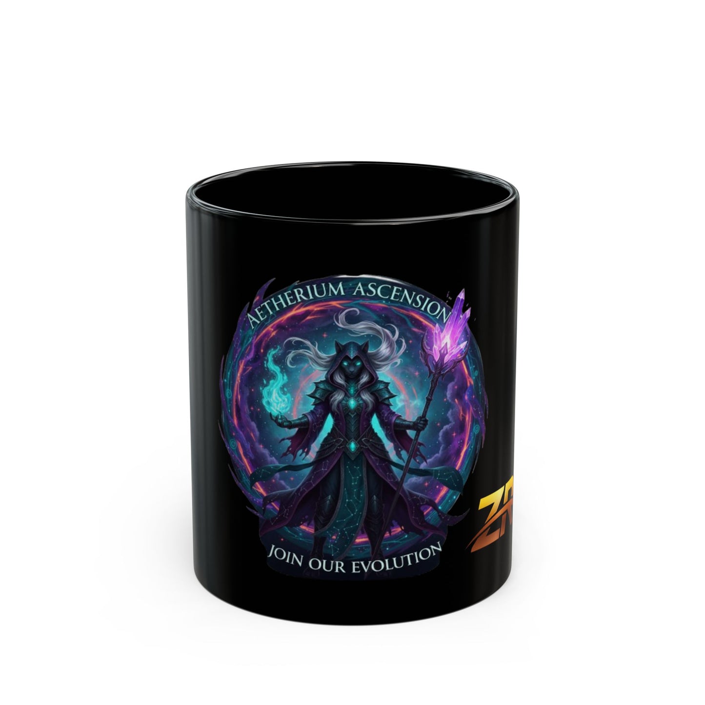 AETHERIUM ASCENSION Black Mug - BLOODLINE™ Dark Fantasy Collection | Zest Rhythm™