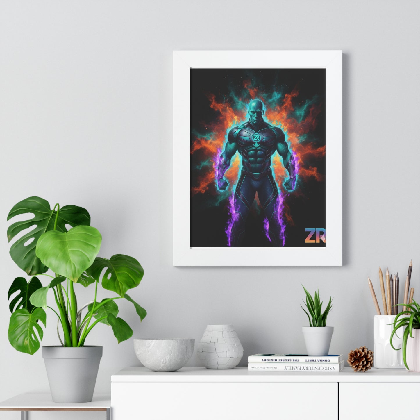 BOSS MAN Cosmic Warrior Wall Art - BLOODLINE™ Power Collection | Zest Rhythm™ Premium Framed Poster