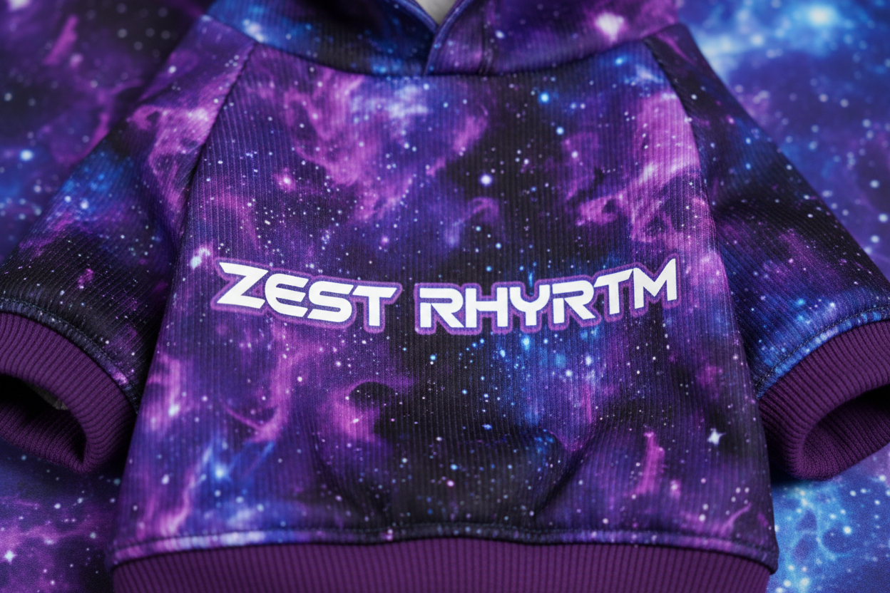 Galaxy Flame Pet Hoodie Detail