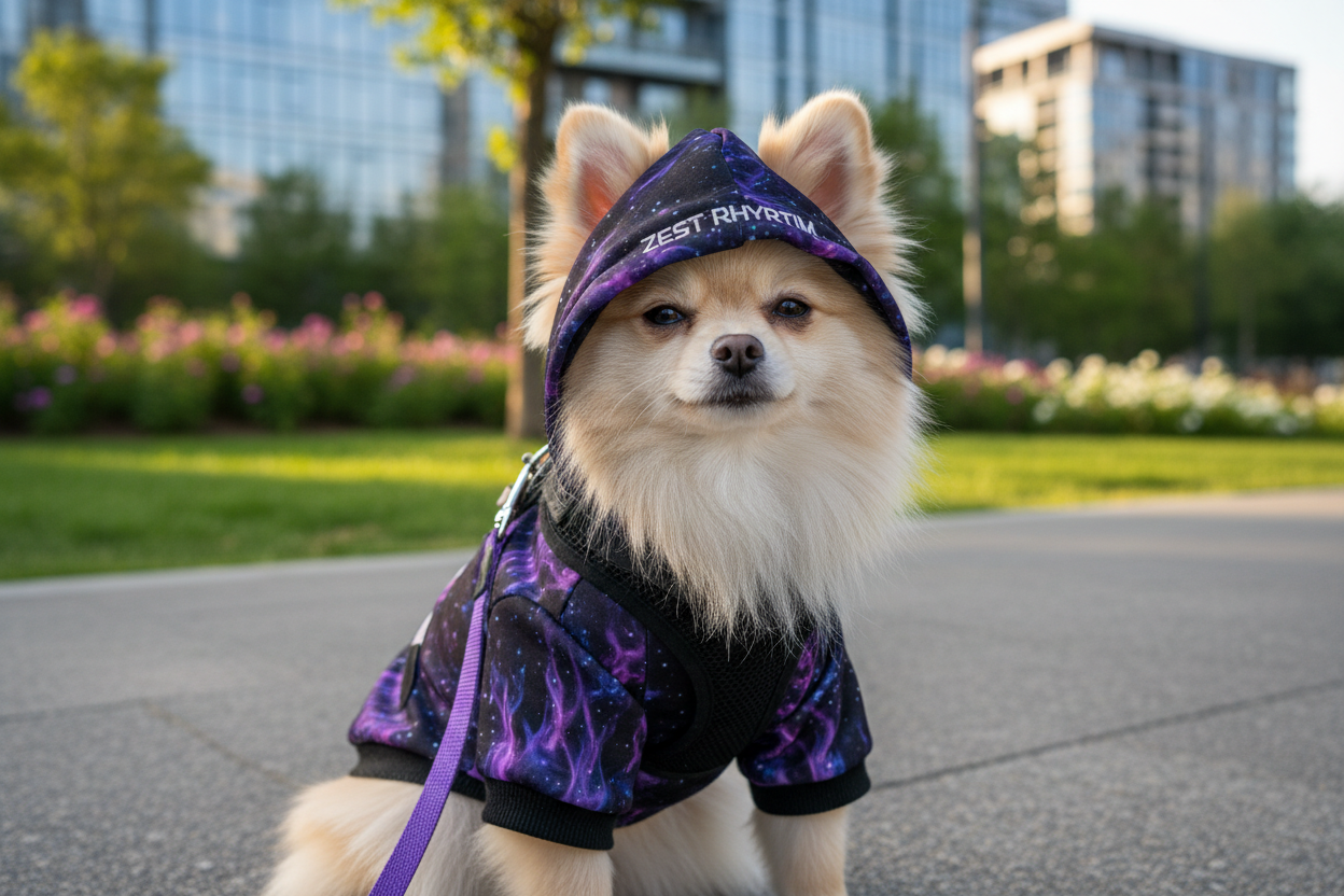 Galaxy Flame Pet Hoodie Lifestyle