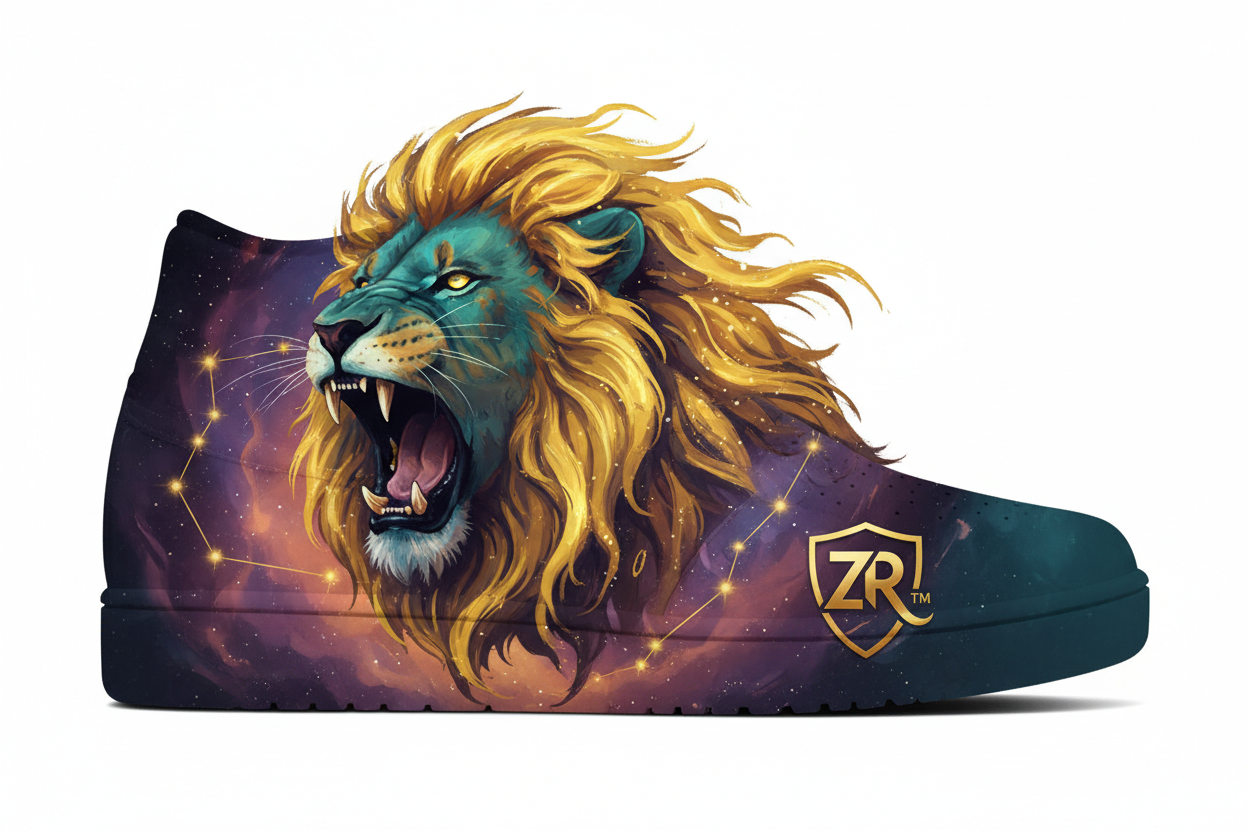 Leo Lion Pitbull High-Tops — Celestial Zodiac Sneakers | Zest Rhythm