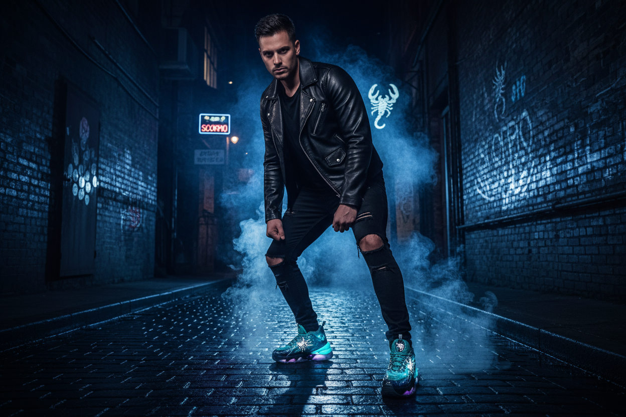 Scorpio Scorpion Pitbull High-Tops — Celestial Zodiac Sneakers | Zest Rhythm